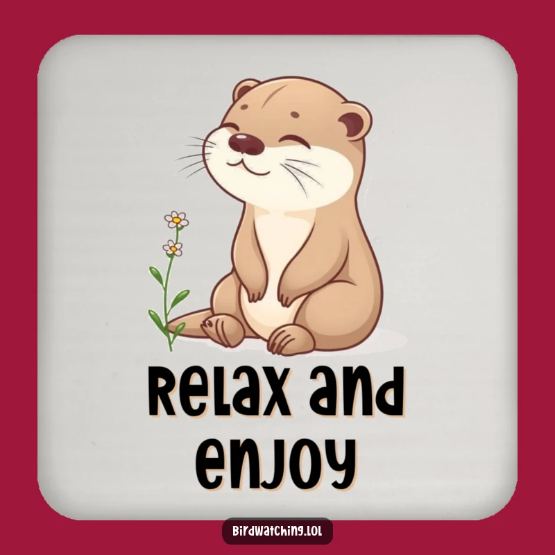 Funny Otter Coaster Set: Peaceful Sips, Perfect Nature Gift!