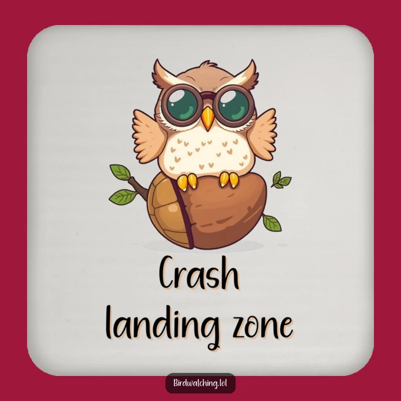 Funny Owl Binocular Oops Coaster - Protect Surfaces with Humor Gift