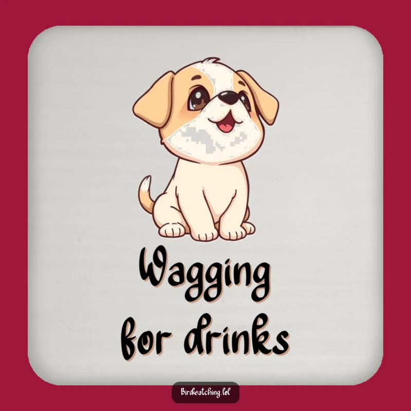Funny Playful Puppy Coaster: Protect Drinks with Wagging Fun