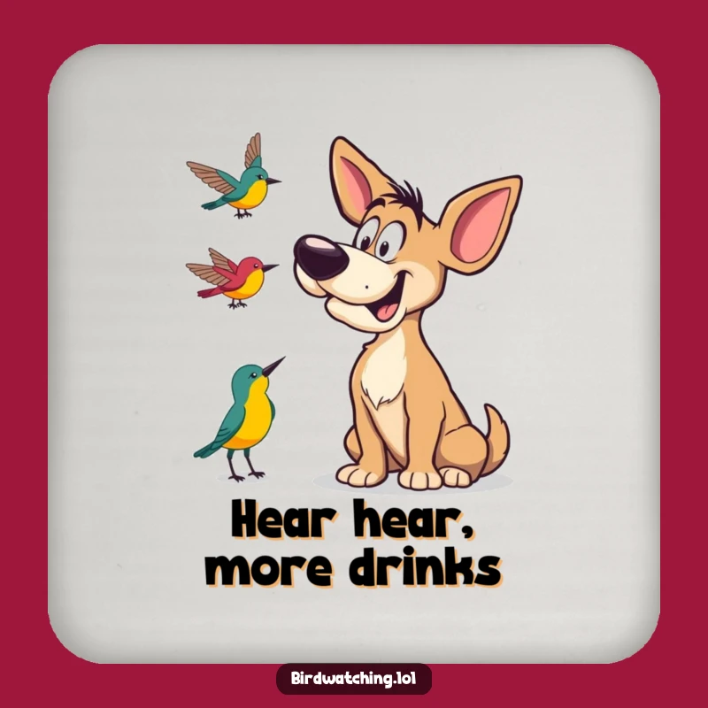 Funny Dog Listening Coaster: Protect Surfaces with Canine Charm