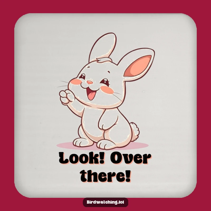 Funny Rabbit Coaster: Giggling Surprise Surface Protector Gift