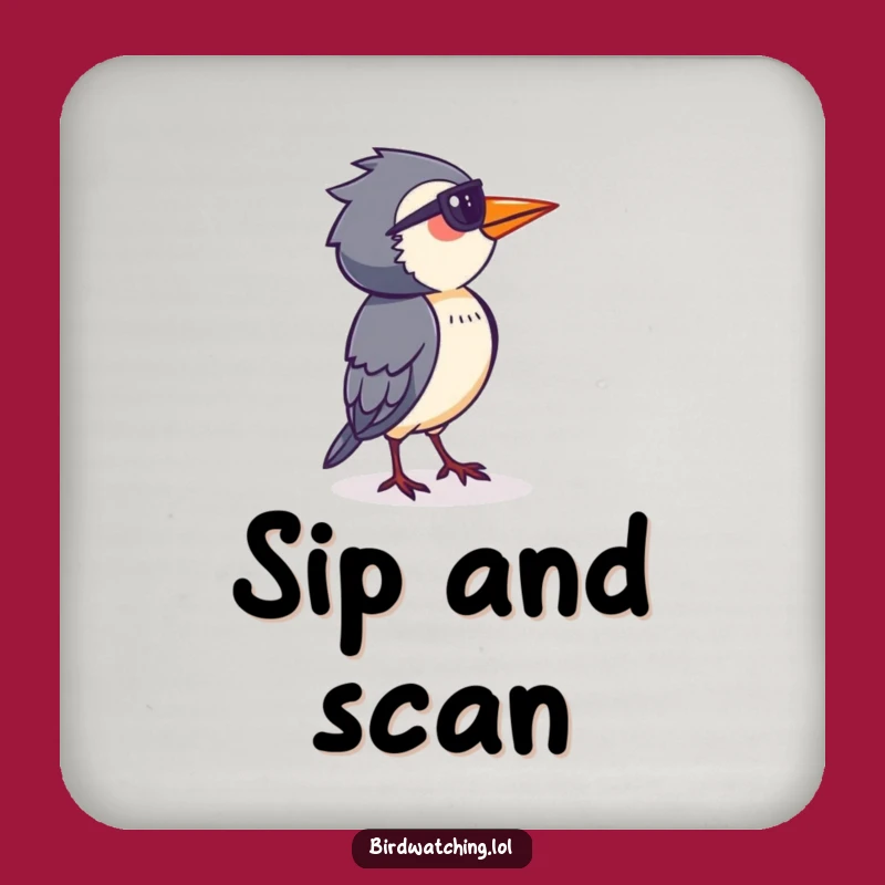 Funny Bird Watcher Coasters: Protect Your Surfaces with a Keen Eye