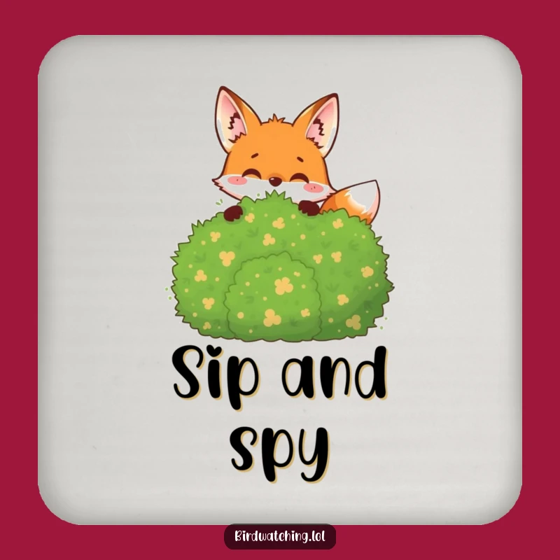 Funny Joyful Fox Coaster: Peeking Fox's Aim, Protects Surfaces Gift