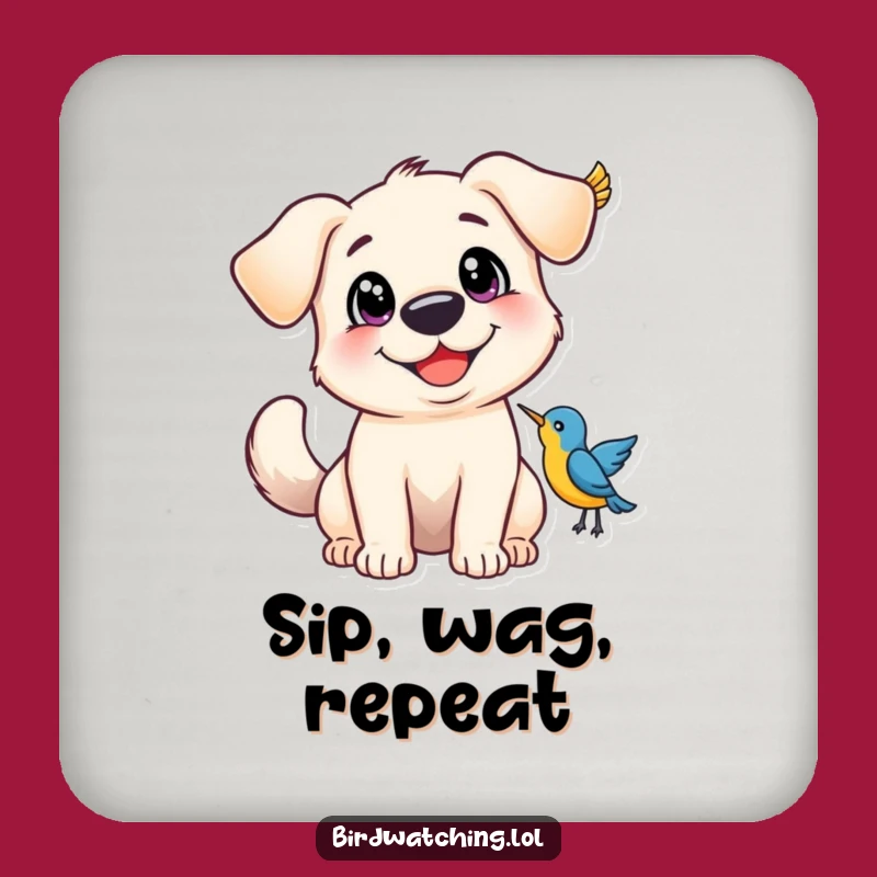 Funny Happy Dog Drink Coasters - Protect Surfaces with Smiles