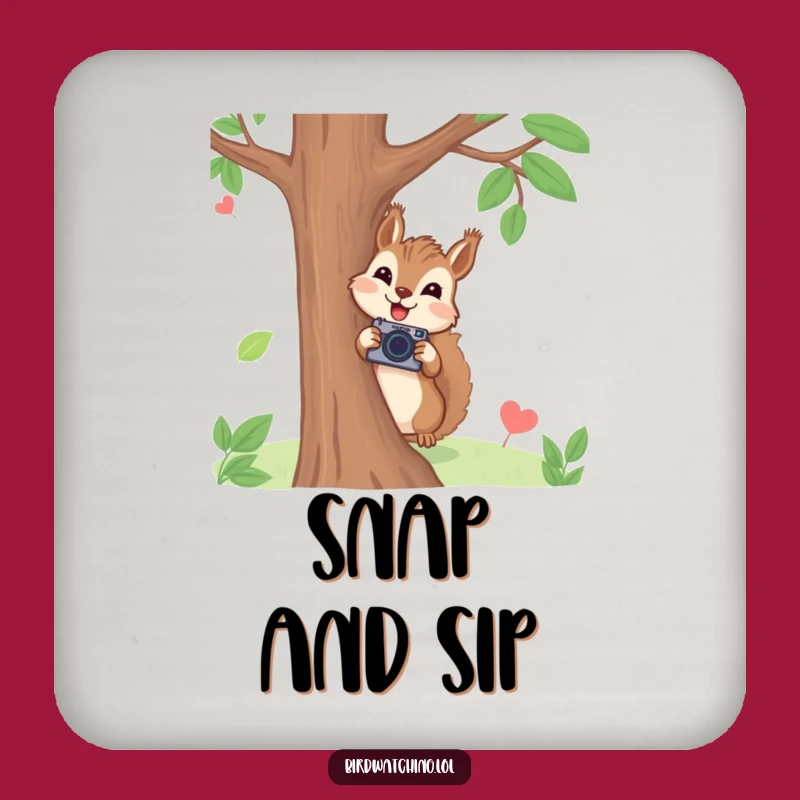 Funny Squirrel Photographer Drink Coasters (Set of 4): Joyful Protection, Excellent Funny Gift