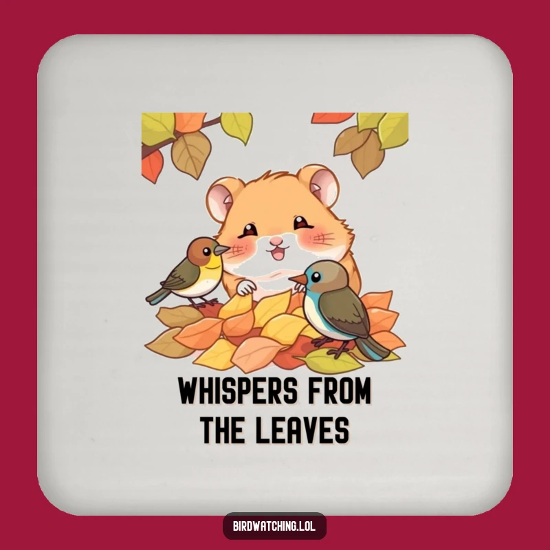 Funny Giggling Hamster Coaster, Protect Surfaces with Woodland Humor, Perfect Gift