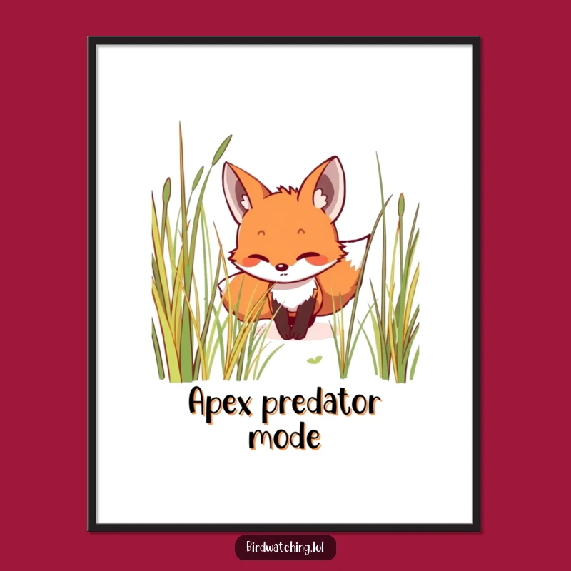Funny Fox Poster: Intriguing Stealth Art, Unique Funny Gift for Wall Decor Enthusiasts