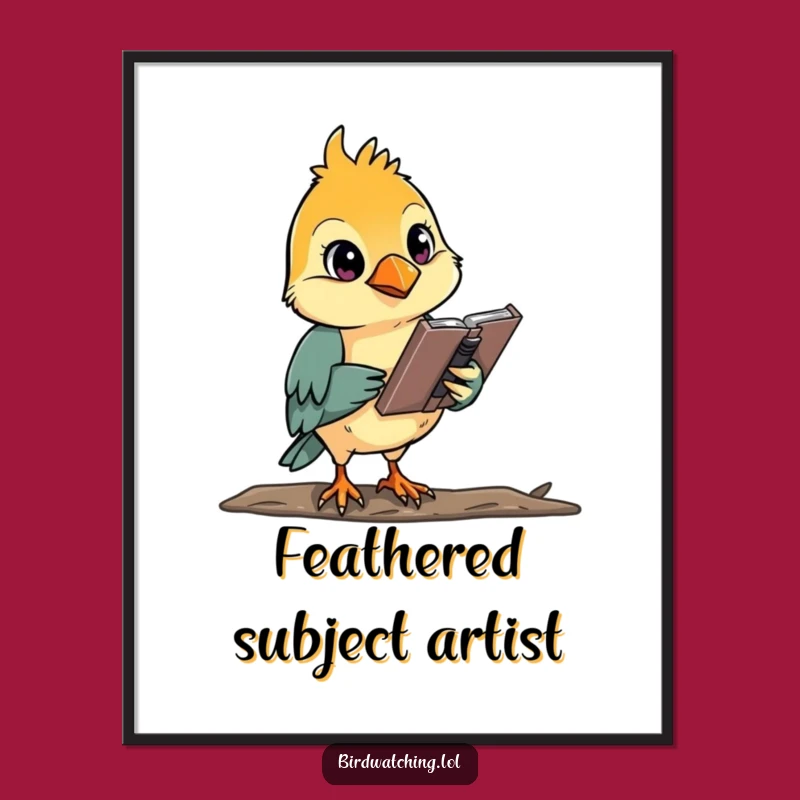 Funny Bird Watcher Poster: Focused Art Print for Nature Lovers, Perfect Gift