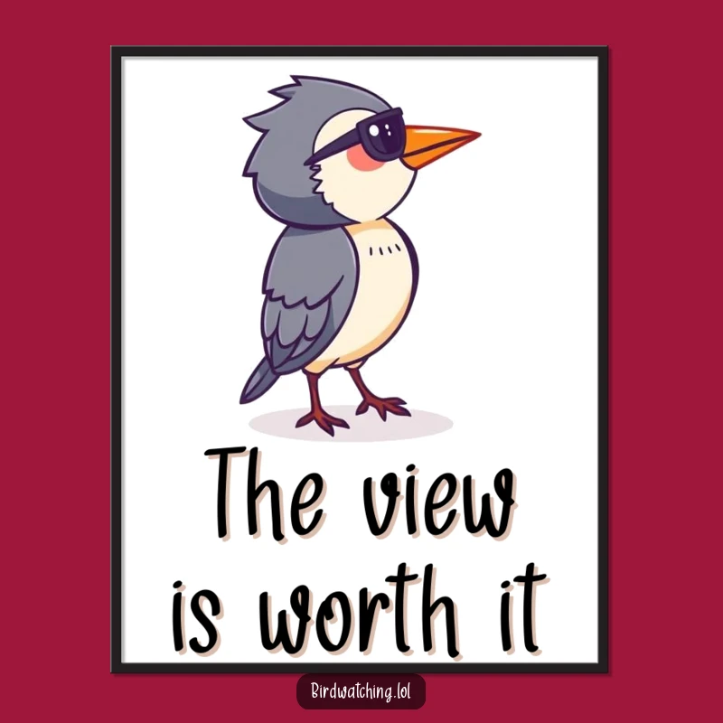 Funny Bird Watcher Poster: Decorate with Diligent Observation