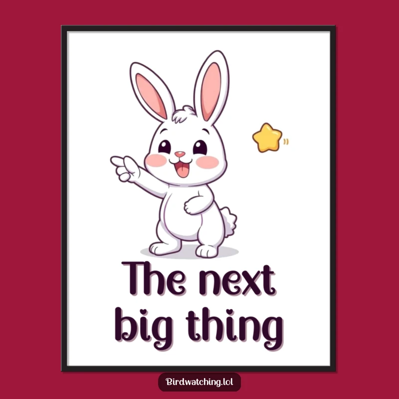 Funny Bunny Poster: Joyful Excitement Art, Unique Funny Gift for Whimsical Decor