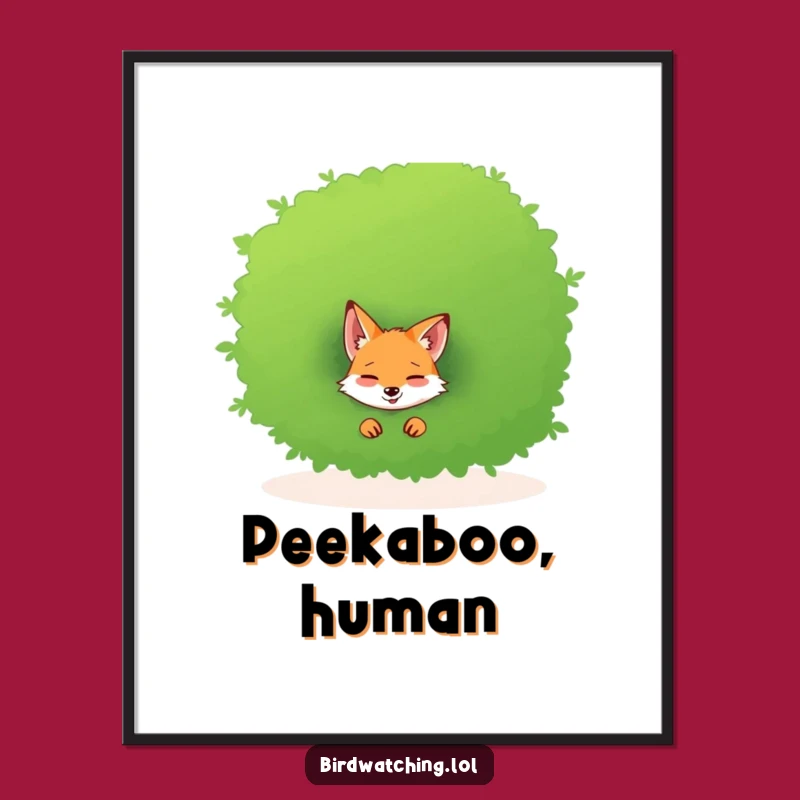 Funny Giggling Fox Poster - Playful Bush Art for Cheerful Spaces