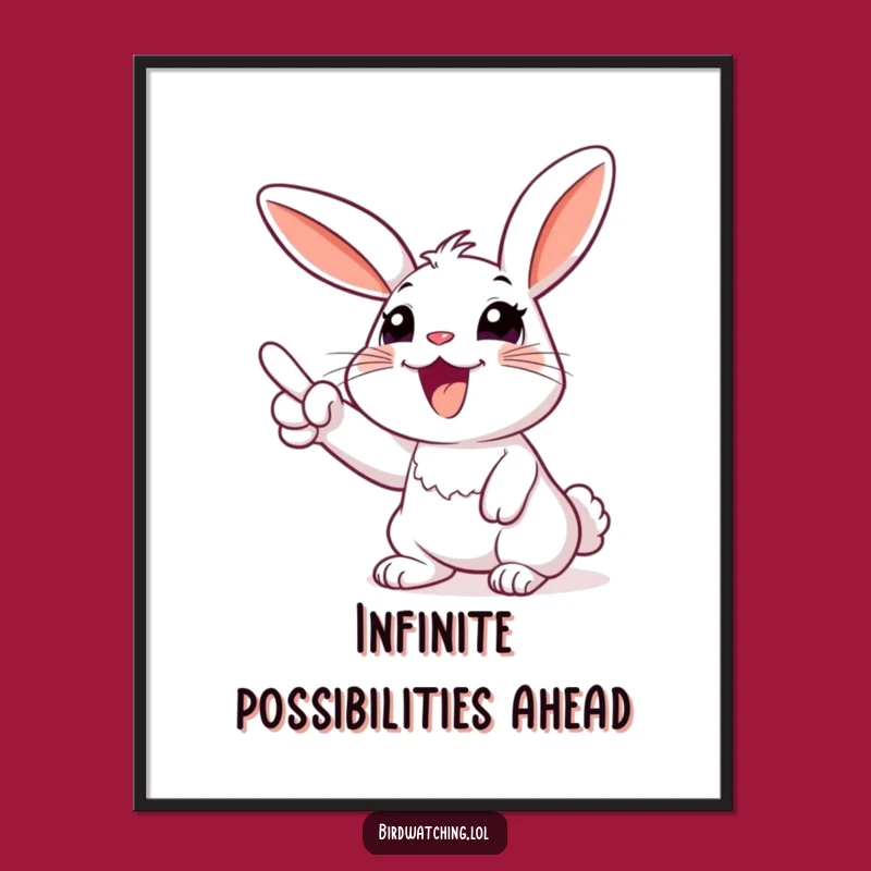 Funny Rabbit Sky Point Poster - Whimsical Wall Art Gift