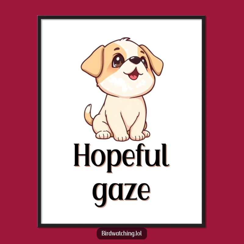 Funny Playful Puppy Poster: Joyful Wagging Tail Wall Art