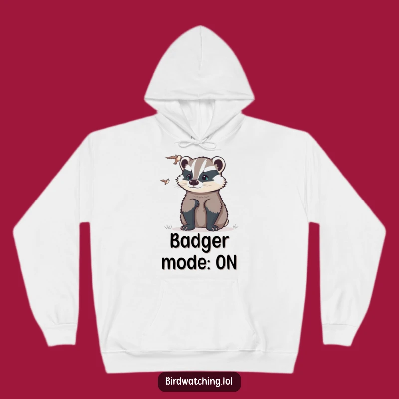 Funny Determined Badger Flyer Hoodie: Cozy Humorous Gift for the Focused Individual