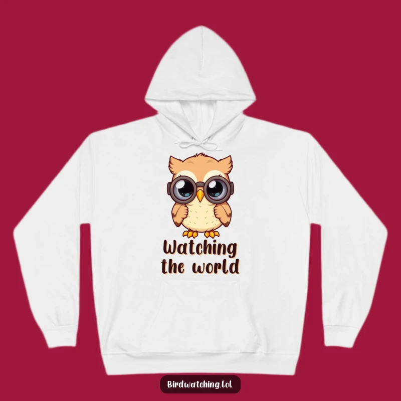 Cozy Funny Curious Owl Hoodie: Warm Explorer Owl Design, Comfy and Humorous Funny Gift