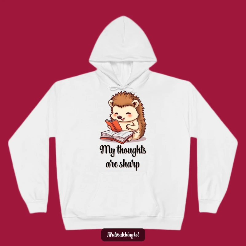 Cozy Funny Hedgehog Hoodie - Journaling Comfort, Perfect Gift