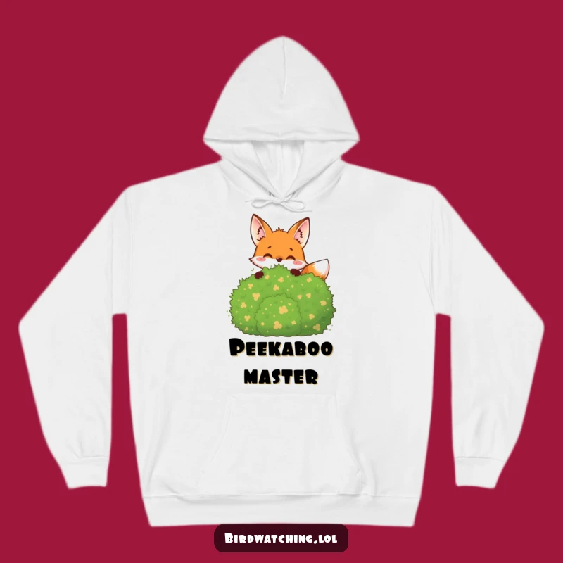 Funny Joyful Fox Hoodie: Cozy Peeking Fox, Warm Gift