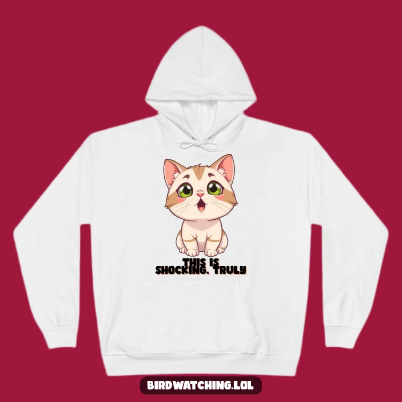 Funny Surprised Cat Hoodie - Cozy & Hilarious Reaction Wear