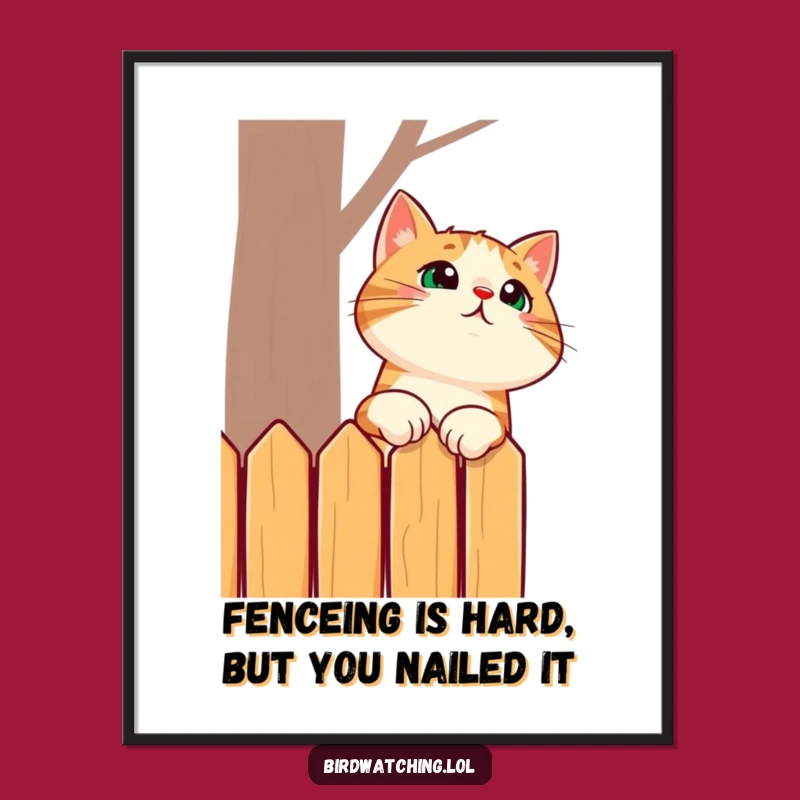 Funny Free Printable Wall Art: Surprised Cat Neck Stretch - Downloadable Decor