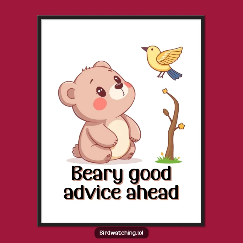 Free Printable Bear Wall Art: Curious Cub Wondering, Humorous Animal Downloadable Decor