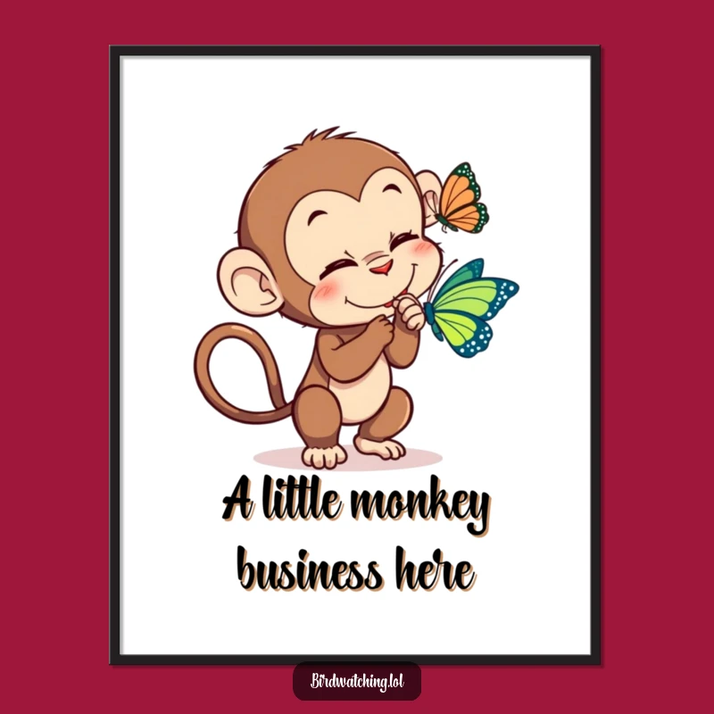 Free Printable Monkey Wall Art - Humorous Downloadable Decor with Playful Vibe