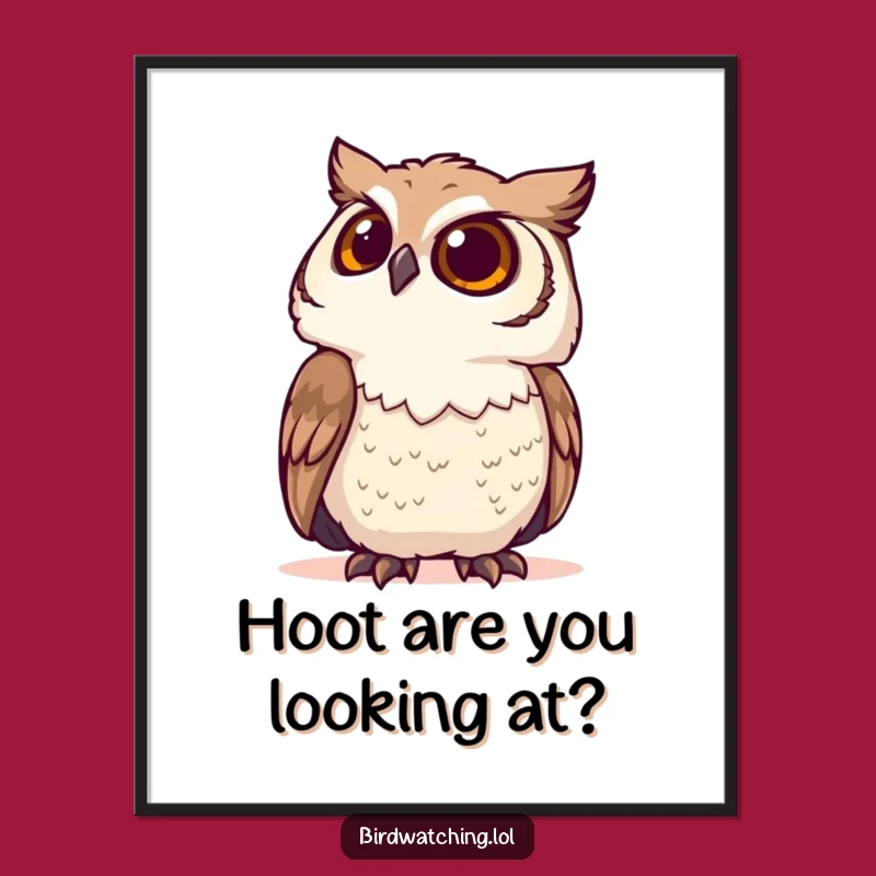 Free Printable Wall Art: Funny Owl Curiosity, Downloadable & Print at Home Quirky Decor Gift