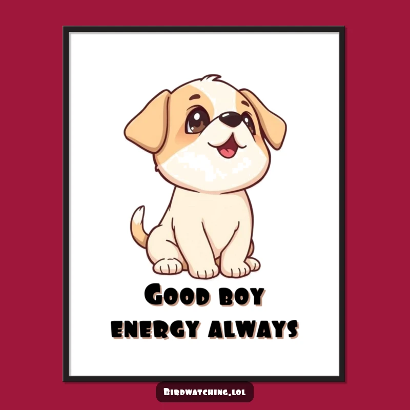 Free Printable Wall Art: Playful Puppy Looking Up Downloadable Home Decor