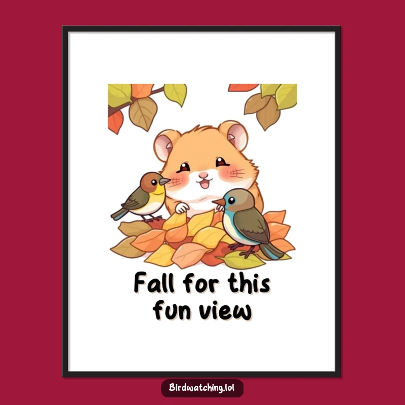Funny Free Printable Wall Art: Giggling Hamster & Bird, Quirky Downloadable Decor