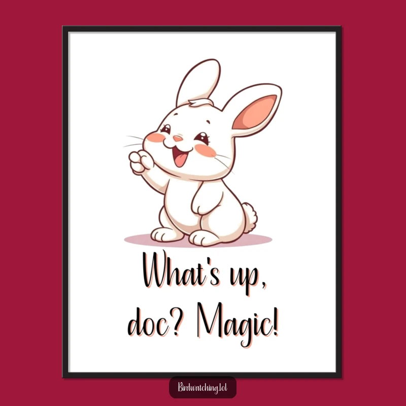 Funny Free Printable Wall Art: Giggling Rabbit Pointing, Whimsical Downloadable Decor!