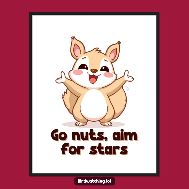 Funny Free Printable Wall Art: Squirrel Gesturing to Sky, Lively Downloadable Decor!