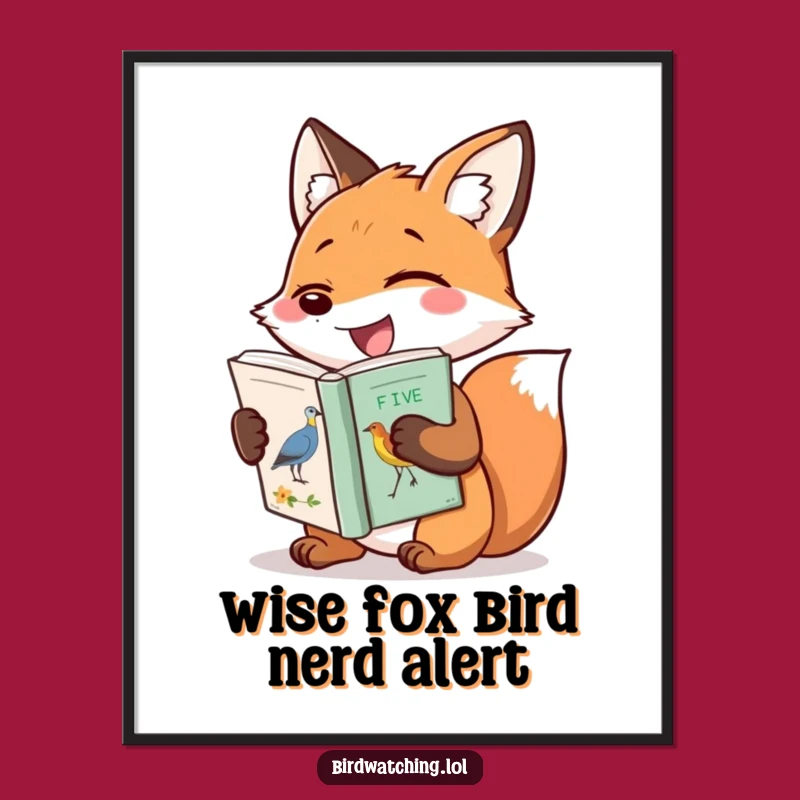 Free Printable Fox Wall Art: Giggling Bird Book Lover Downloadable Decor