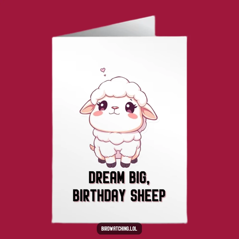 Free Printable Birthday Card: Dreamy Sheep, Funny Whimsical Downloadable Gift
