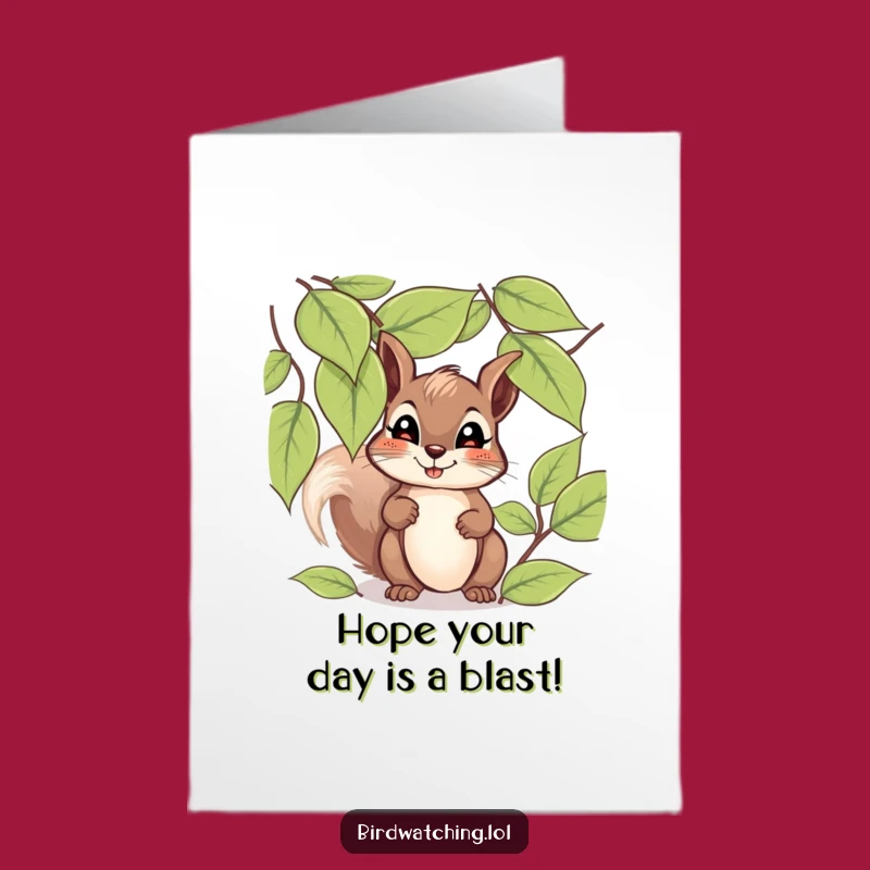 Free Printable Birthday Card: Giggling Squirrel Hopes for Fun