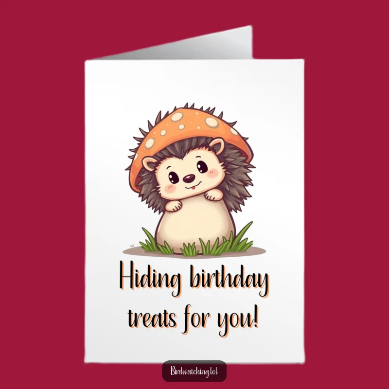 Free Printable Birthday Card: Peek-a-Boo Hedgehog! Funny Downloadable Greeting for a Surprising Celebration.