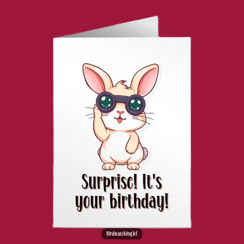 Free Printable Birthday Card: Surprised Rabbit Spots Birthday Fun