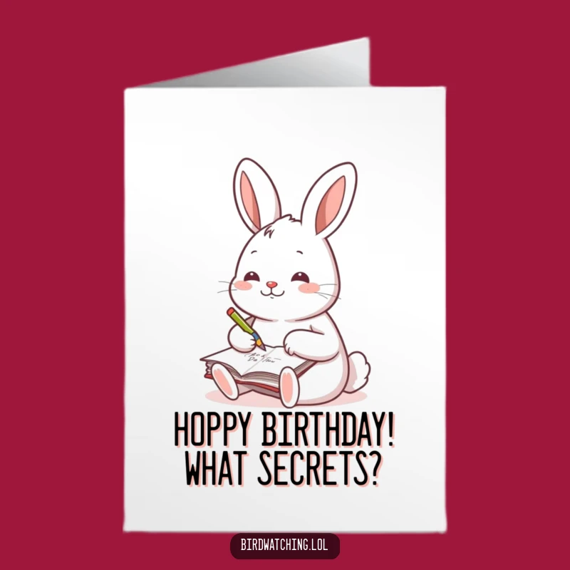 Free Printable Joyful Rabbit Birthday Card: Journaling Fun Downloadable Gift