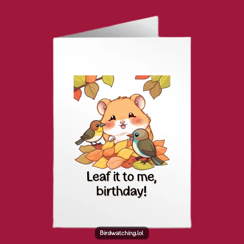 Free Printable Birthday Card: Giggling Hamster & Bird, Hilarious Downloadable Gift