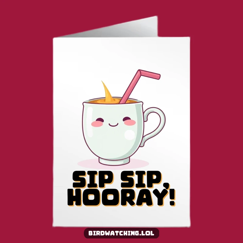 Free Printable Birthday Card: Funny Teacup Spill Humorous Downloadable