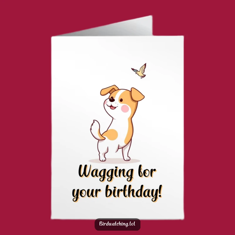 Free Printable Birthday Card: Hopeful Dog for a Joyful Celebration