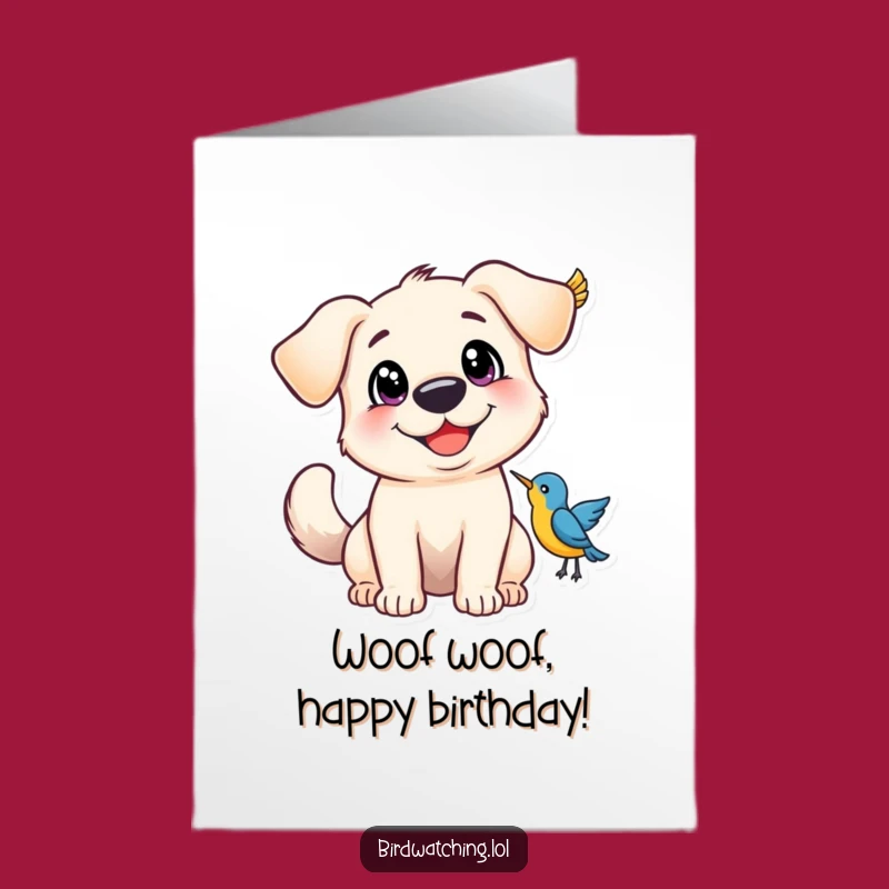 Free Printable Dog Birthday Card: Excited Dog Animal Downloadable Funny Gift