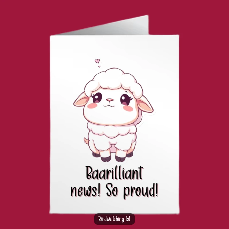 Free Printable Congrats Card: Dreamy Sheep, Joyful Achievement Downloadable Gift