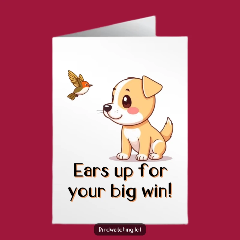 Free Printable Congrats Card: Dog's Big Catch, Humorous Downloadable Gift!