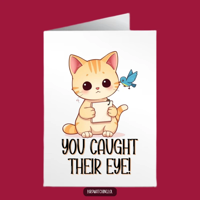 Free Printable Cat Congrats Card: Bird Watching Animal Congratulations Downloadable