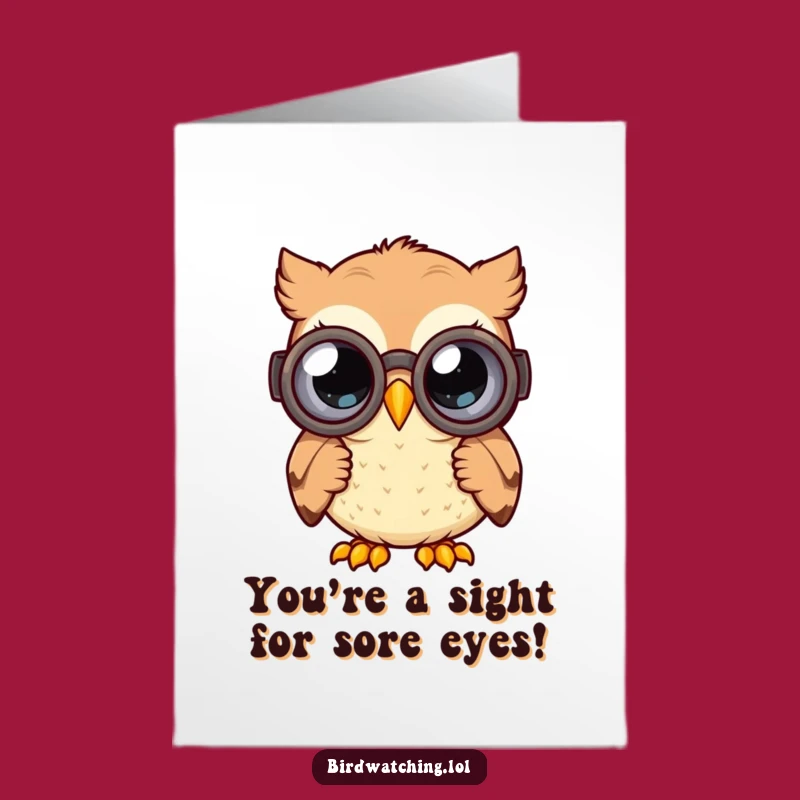 Free Printable Congrats Card Owl Binoculars Curious Eyes Downloadable