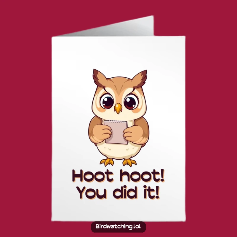 Free Printable Congrats Card: Proud Owl Notepad, Unique Downloadable Achievement Gift