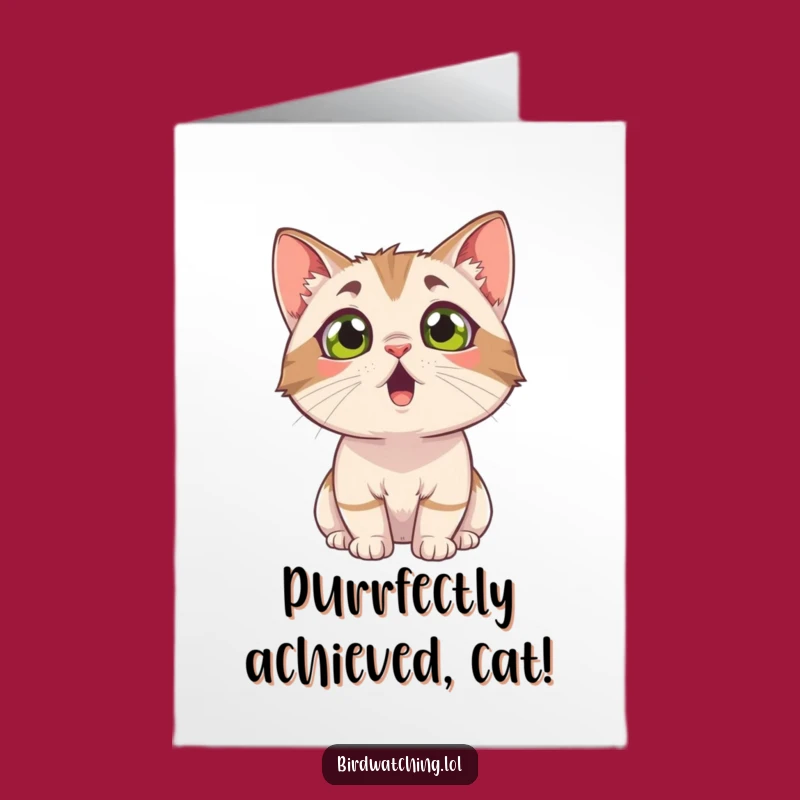 Free Printable Congrats Card: Wide-Eyed Cat, Perfect Downloadable Gift!
