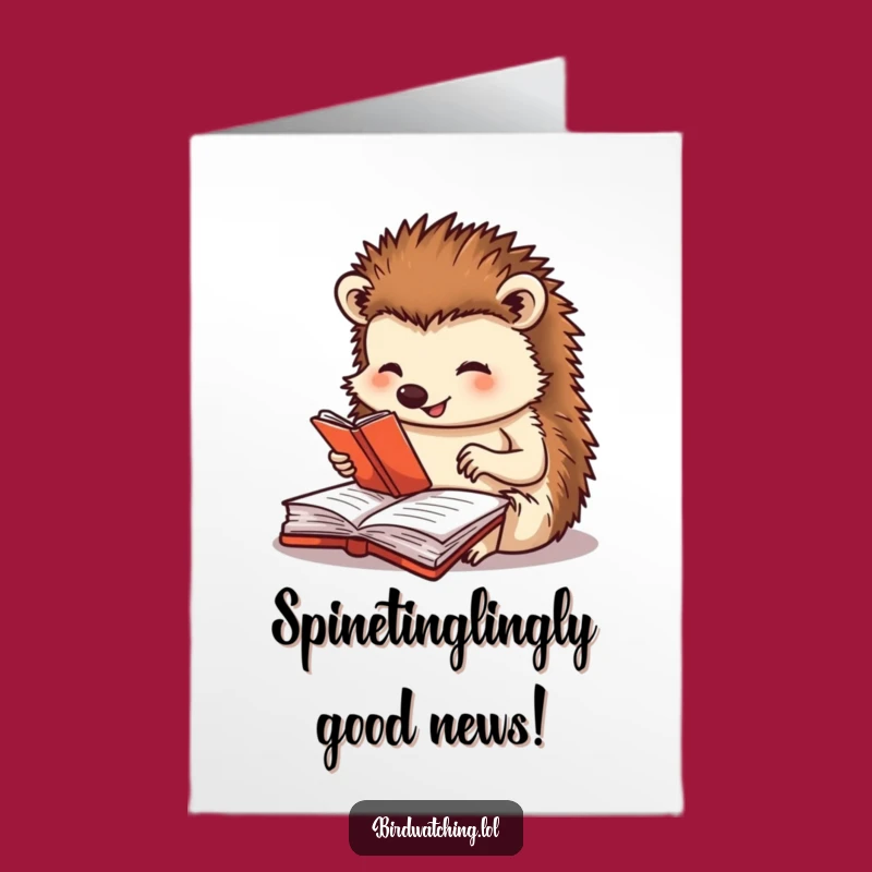 Free Printable Hedgehog Congrats Card: Documenting Your Success, Downloadable Joyful Greeting