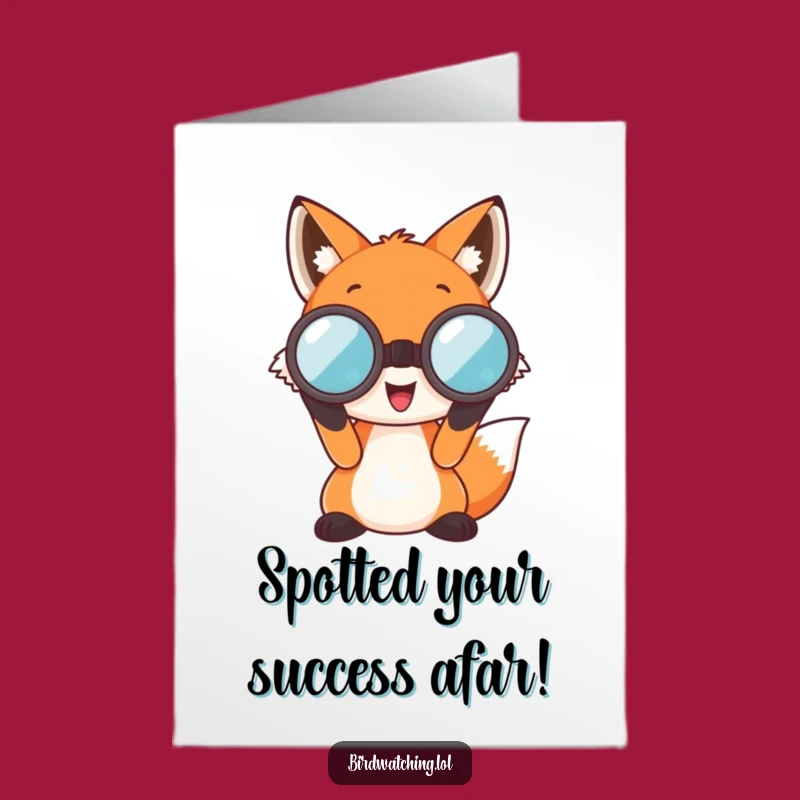 Free Printable Congrats Card: Happy Fox Spotting Success, Downloadable Celebration