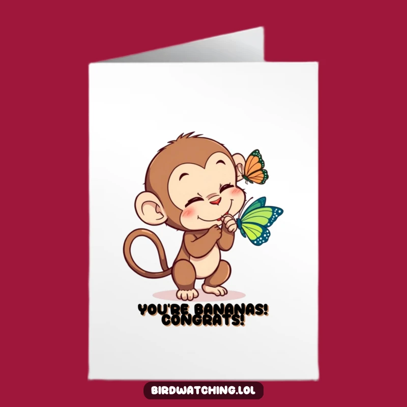 Free Printable Monkey Congratulations Card - Humorous Downloadable Greeting for Any Win