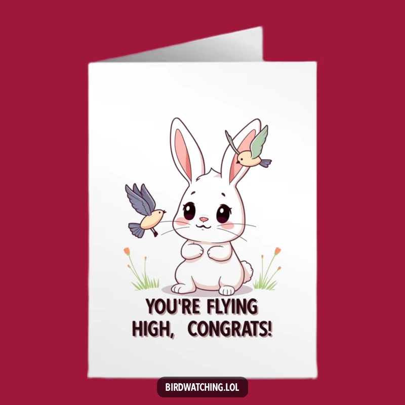 Free Printable Congrats Card: Bunny's Keen Eye for Your Success